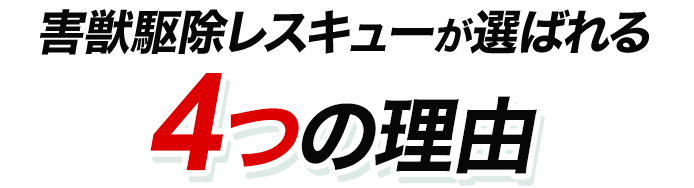 害獣駆除レスキューが選ばれる4つの理由